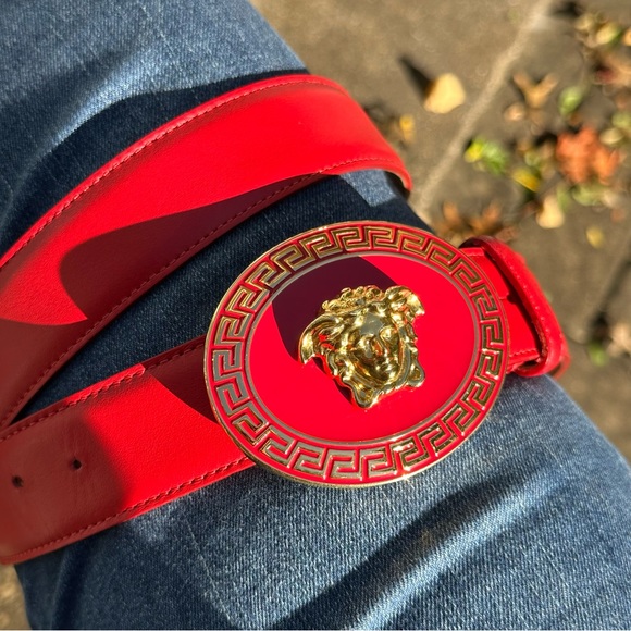 Versace Red Medusa Belt - Picture 7 of 10